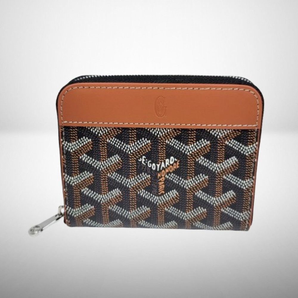 GOYARD BLACK & TAN MATIGNON PM ZIPP AROUND WALLET